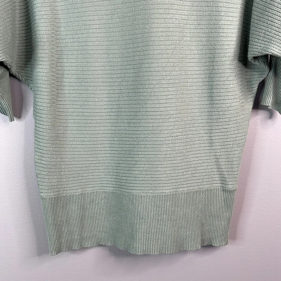 DYNAMITE Ribbed Knit Bateau Neck Sweater Sage Green Dolman 1/2 Sleeve Size S - Picture 4 of 11